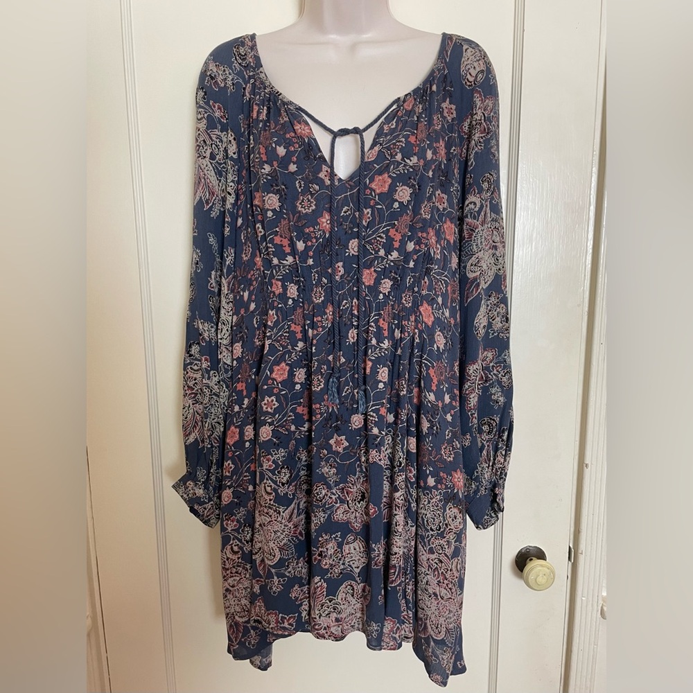 Free People Blue Floral Tunic Dress
